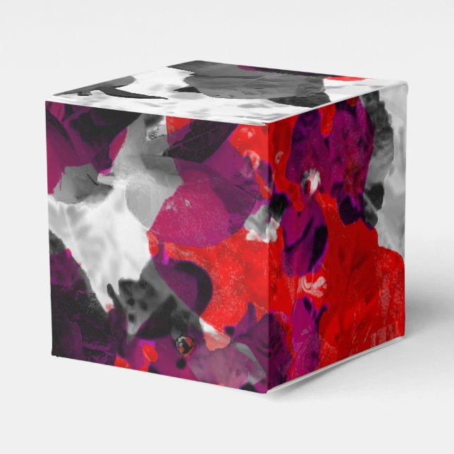 Ballotins Design floral Abstrait - rouge et violet sur blanc (Verso)