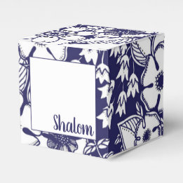 Ballotins Dessin de jardin blanc bleu Shalom