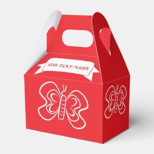 Ballotins Dessin de papillon personnalisé rouge