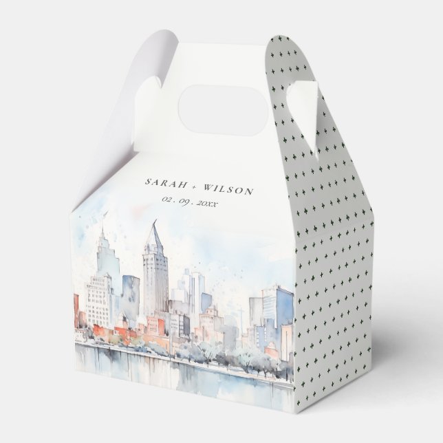 Ballotins Detroit Michigan Watercolor Landscape Wedding (Verso)