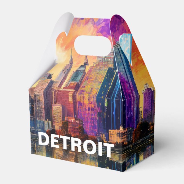 Ballotins Détroit Skyline Art Abstrait (Verso)