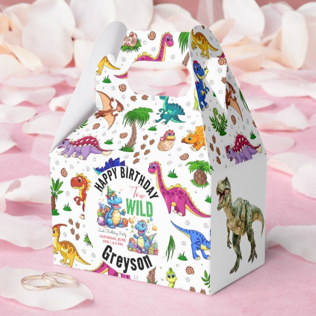 Ballotins Deux Dino Wild Party Boy Dinosaur 2e anniversaire (Mariage)