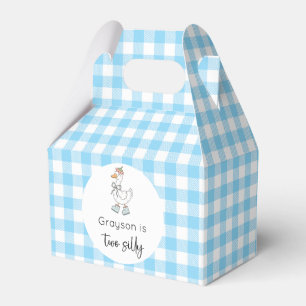 Ballotins Deux oies soyeux bleu 2e anniversaire