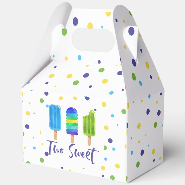 Ballotins Deux Sweet 2e Anniversaire bleu vert (Recto)