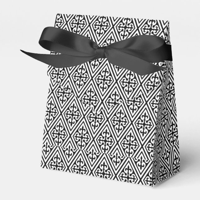 Ballotins Diamants de Damas médiéval, noir et blanc (Verso)