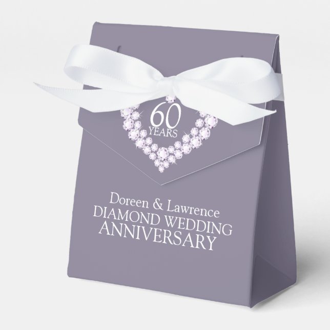 Ballotins Diamond coeur mariage 60 ans merci ballotin (Verso)