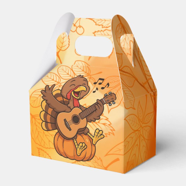 Ballotins Dinde de Thanksgiving mignonne avec guitare (Verso)