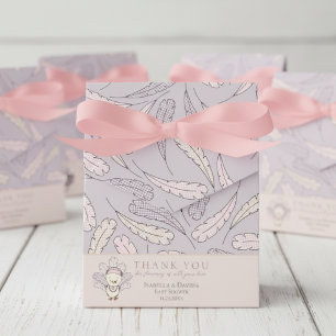 Ballotins Dinde rose et plumes Chute Baby shower fille