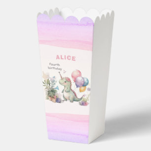 Ballotins Dino Watercolor Girl rose Anniversaire