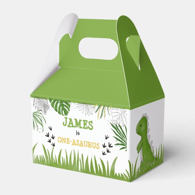 Ballotins Dinosaure Anniversaire Garçon Tout Age Vert Jaune  (Verso)