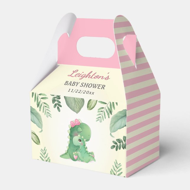 Ballotins Dinosaure rose Bébé Fille Douche Sprinkle Dino Par (Verso)