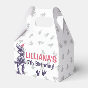 Ballotins Dinosaure T-Rex dans l'anniversaire rose et