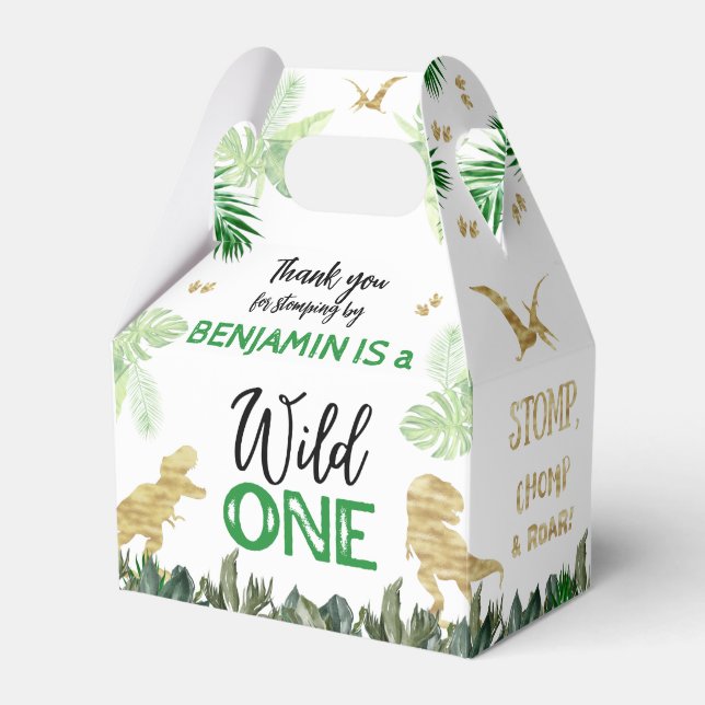 Ballotins Dinosaures Première fête d'anniversaire Wild One (Verso)