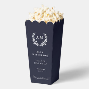 Ballotins Diplôme Couronne de Laurier Monogramme Navy Foncé