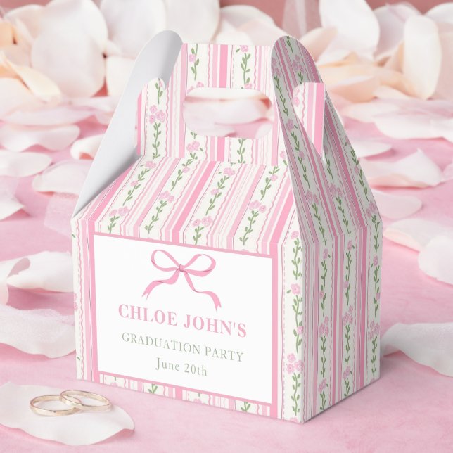 Ballotins Diplômé Floral Ruban Rose (Mariage)