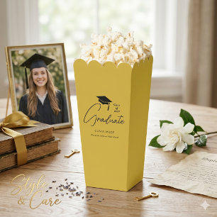 Ballotins Diplômé Script Personnalisé Stylé M Gold Popcorn
