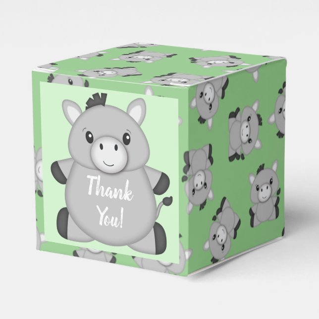 Ballotins Donkey Baby shower Green (Verso)