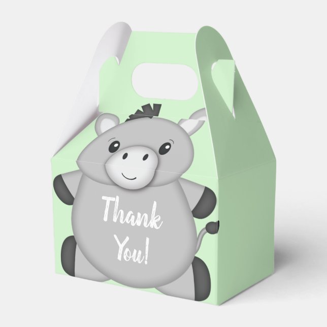 Ballotins Donkey Baby shower Green (Verso)