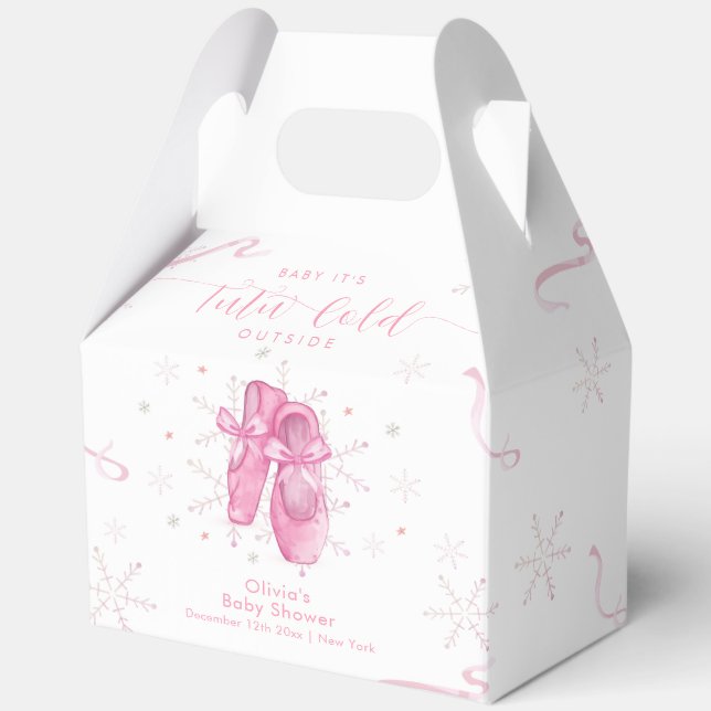 Ballotins Douce Fête de Naissance Fille Flocon de Neige Rose (Recto)