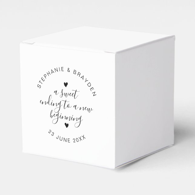 Ballotins Douce Fin Nouveaux Débuts Élégant Simple Mariage (Verso)