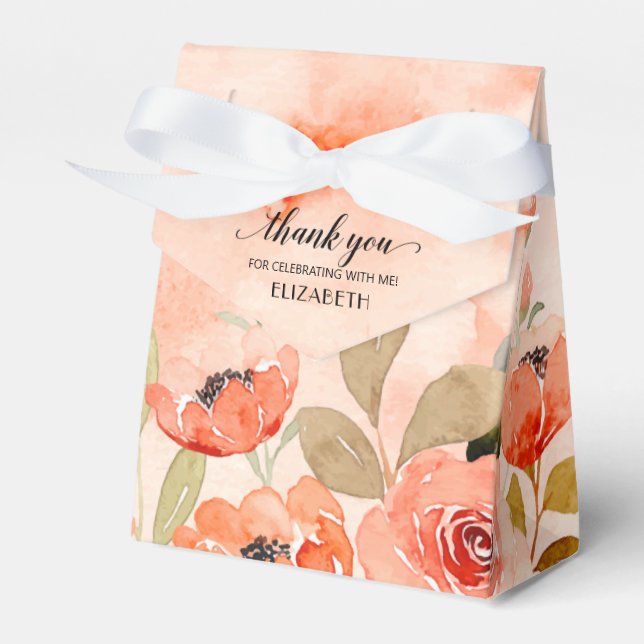 Ballotins Douce Mariée Fleurie Orange Aquarelle (Verso)