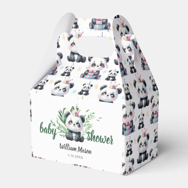 Ballotins Douce Ourson Panda Baby Shower Verdure (Verso)