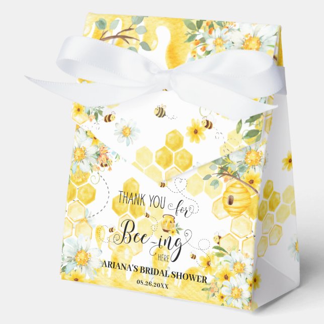 Ballotins Douces Abeilles Miel Jaune Floral Mariage Baby Sho (Recto)