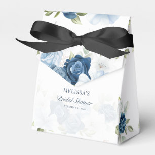 Ballotins Douche de Mariage Élégante Fleurie Bleu Poussiéreu