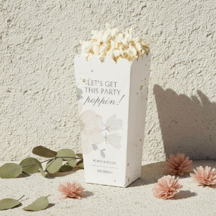 Ballotins Doux ivoire   Popcorn de mariage floral aquarelle 