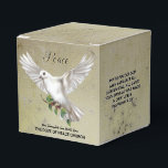 Ballotins Dove de la paix Scripture personnalisée Verse<br><div class="desc">La colombe blanche avec branche d'olivier.</div>