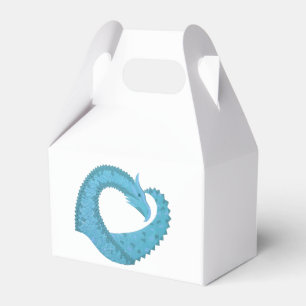 Ballotins Dragon cardiaque turquoise en blanc