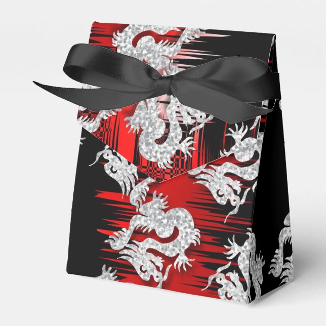 Ballotins Dragon chinois rouge et noir Design à thème (Verso)