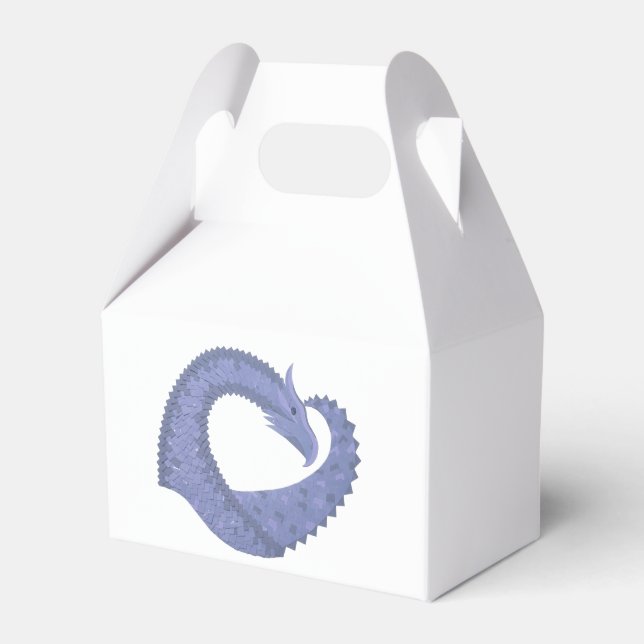 Ballotins Dragon de coeur gris bleu sur blanc (Verso)