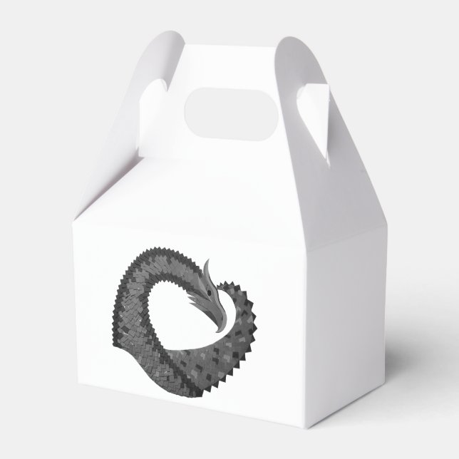 Ballotins Dragon de coeur noir sur blanc (Verso)