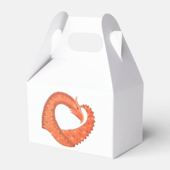 Ballotins Dragon de coeur orange sur blanc (Verso)