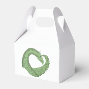 Ballotins Dragon de coeur vert olive blanc