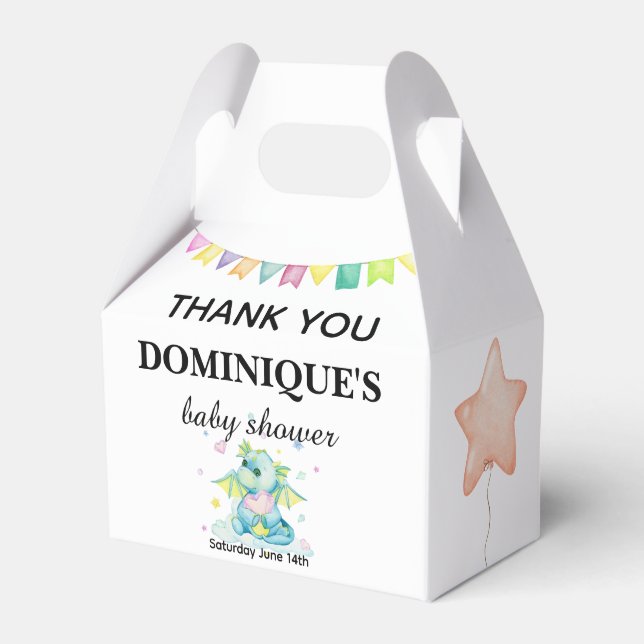 Ballotins Dragon Holding Heart - Ballotin Baby shower (Verso)