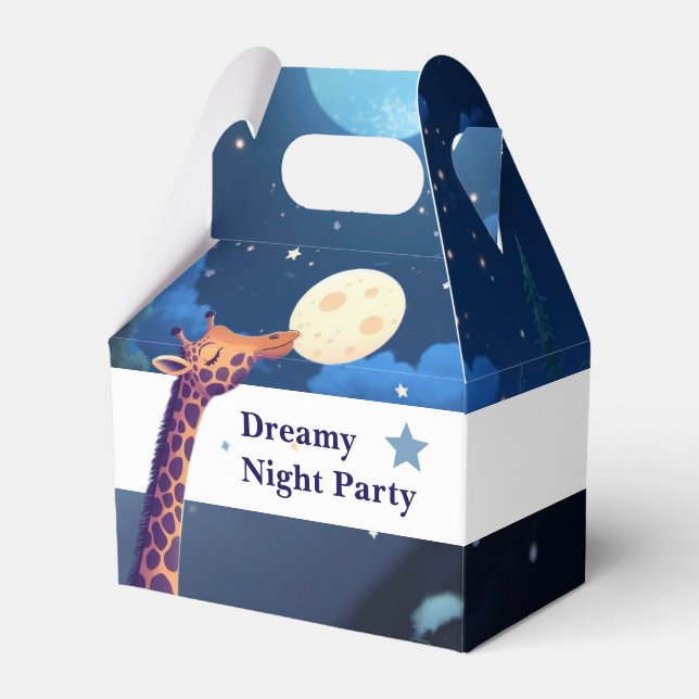Ballotins Dreamy Night Party Giraffe Kids Favor Box (Verso)