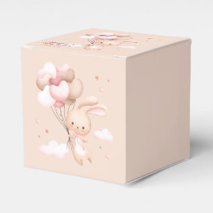 Ballotins Dusty Baby shower lapin de bois rose