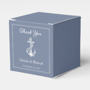Ballotins Dusty Bleu Ancre Nautique Mariage Faveur Boxes