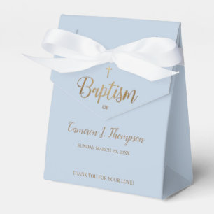 Ballotins Dusty bleu Croix d'or bébé garçon baptême Personna