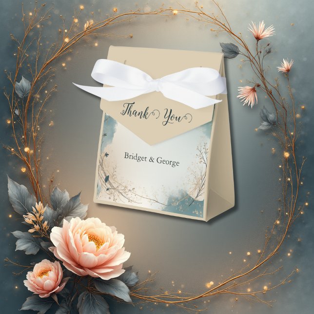 Ballotins Dusty Blue Beige Boho Chic foliage wreath Wedding (Créateur téléchargé)