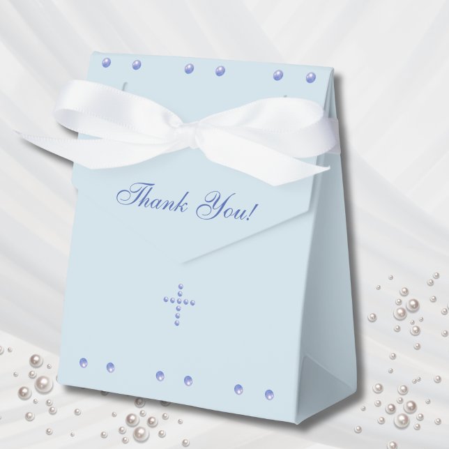 Ballotins Dusty Blue Cross Christian Baptism (Créateur téléchargé)