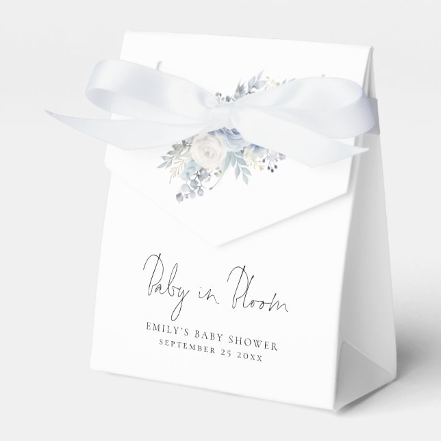 Ballotins Dusty Blue Florals Baby in Bloom Baby shower (Verso)