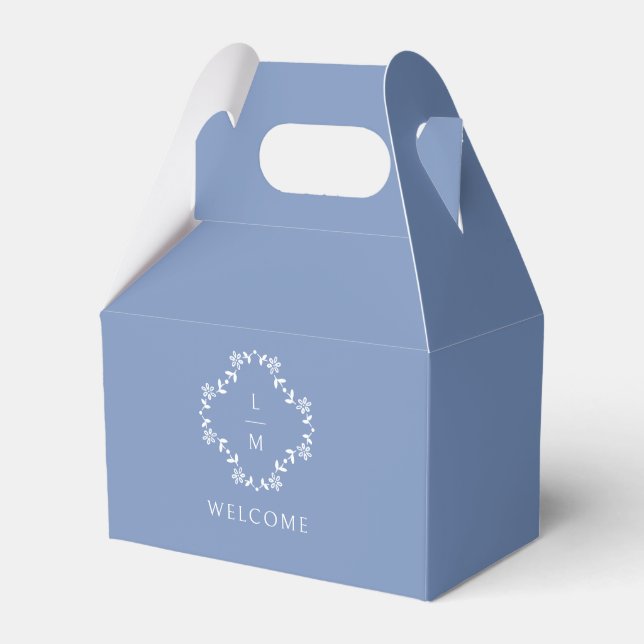 Ballotins Dusty Blue | Mariage de monogramme floral (Verso)