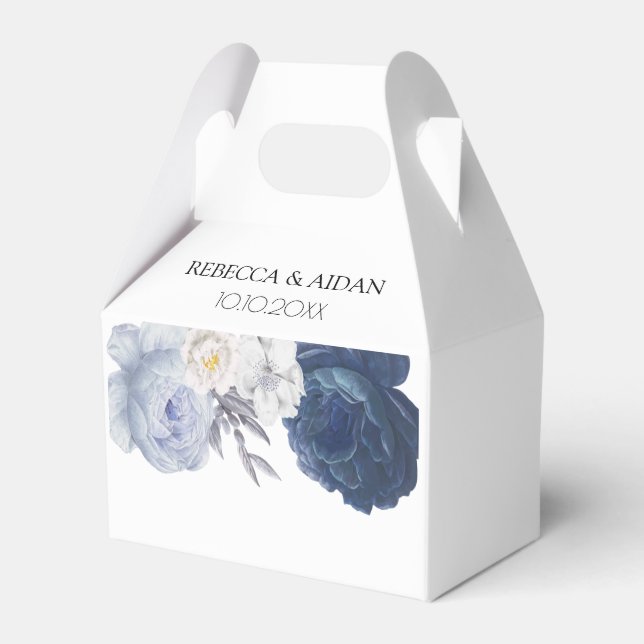 Ballotins Dusty Blue Roses mariage Favor Box (Verso)