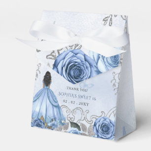 Ballotins Dusty Blue Silver Floral Princess SWEET 16