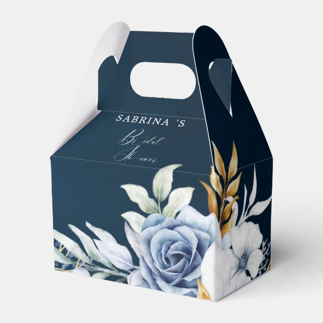 Ballotins Dusty Blue White Gold Floral Mariage (Verso)