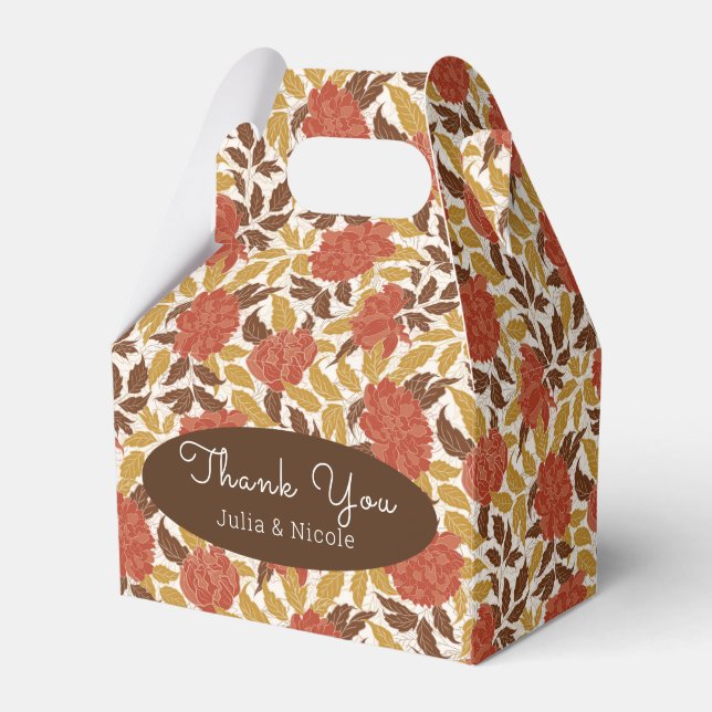 Ballotins Dusty Brunt Orange Peony Flowers Mariage de automn (Verso)