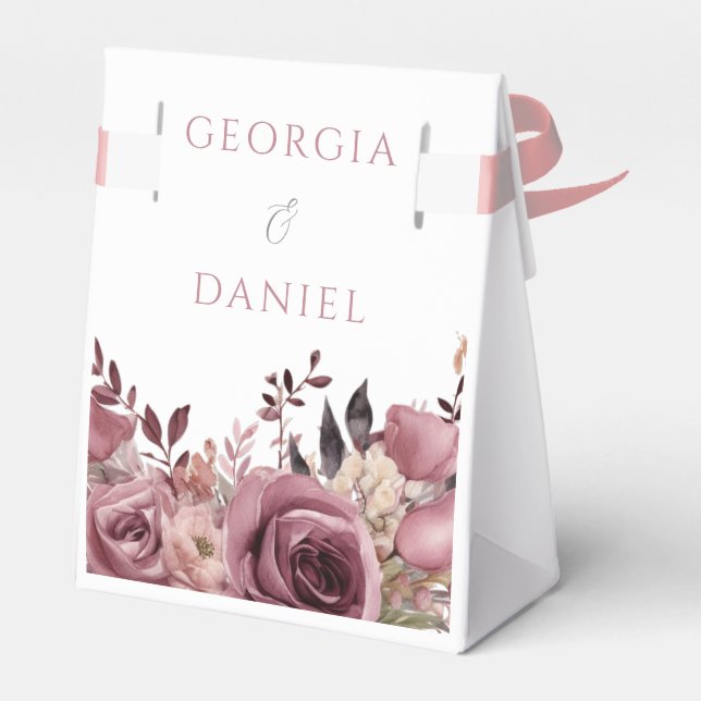 Ballotins Dusty Rose & Burgundy Boho Floral Mariage (Arrière)